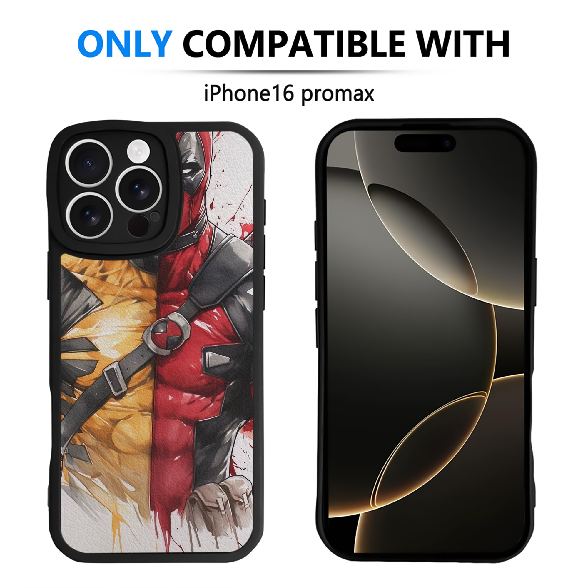 （画像用） Deadpool デッドプール 【iPhone 16シリーズ対応】シリコンスマホケース（レザー調） 材質：シリコン